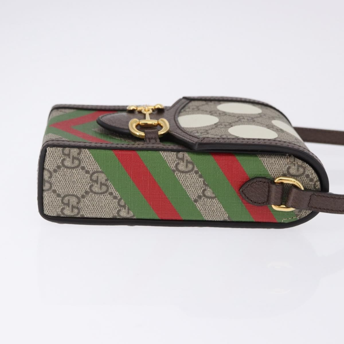 Gucci Horsebit 1955 Printed Gg Coated Canvas Beige Canvas Crossbody Bag Bag (Pre-Owned)
