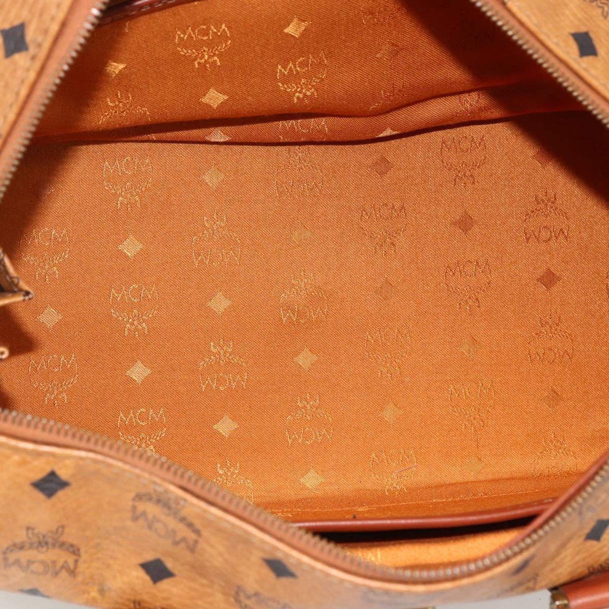 MCM Visetos Logogramme Leather Brown Leather Handbag (Pre-Owned)