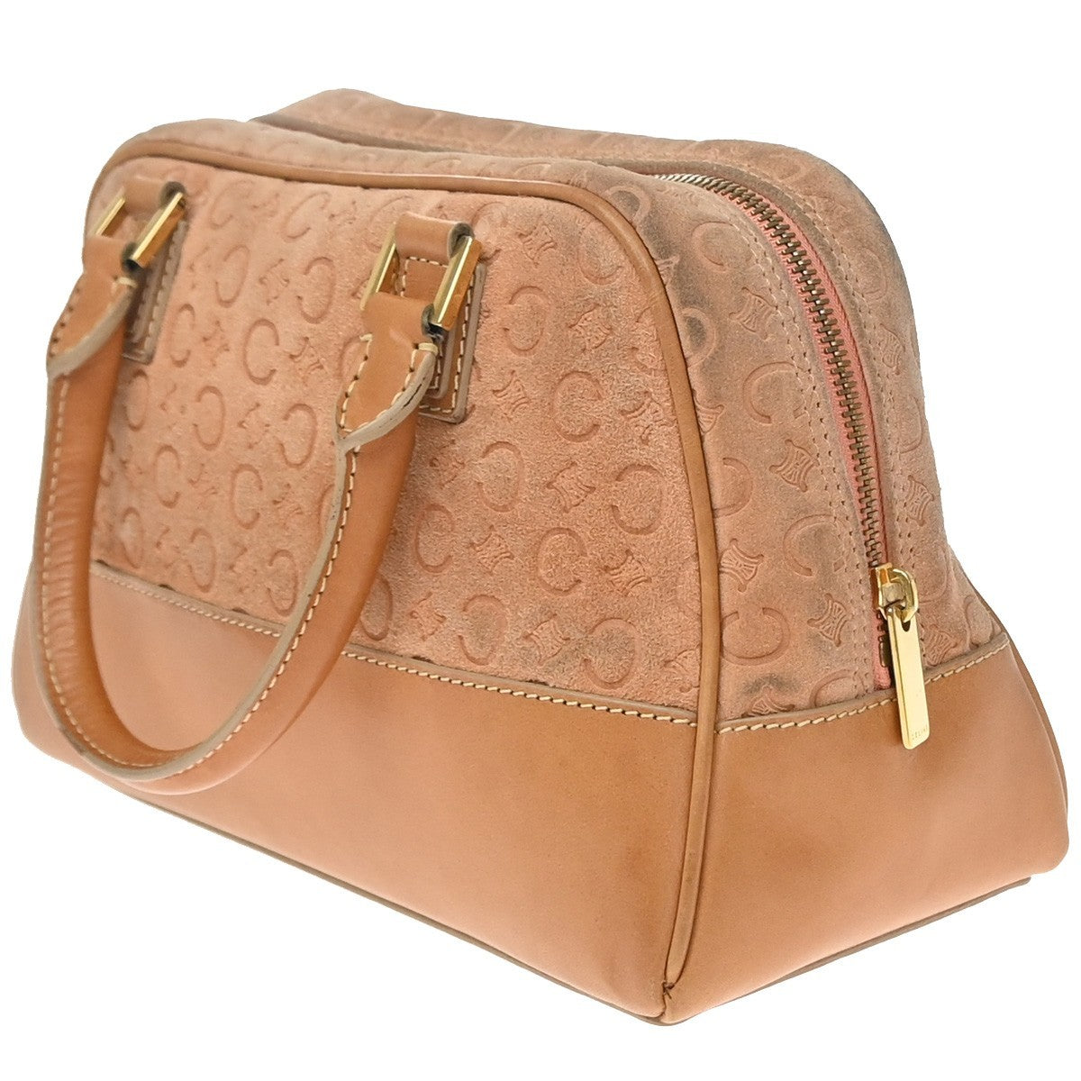 Celine C Macadam Suede Orange Suede Handbag (Pre-Owned)