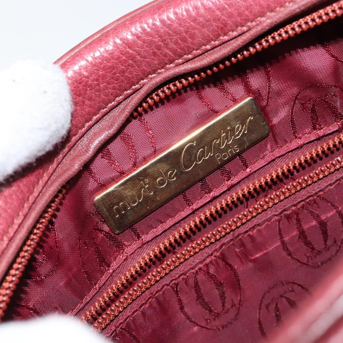 Cartier Tasseled Must De Cartier Leather Burgundy Leather Shoulder Bag Bag (Pre-Owned)