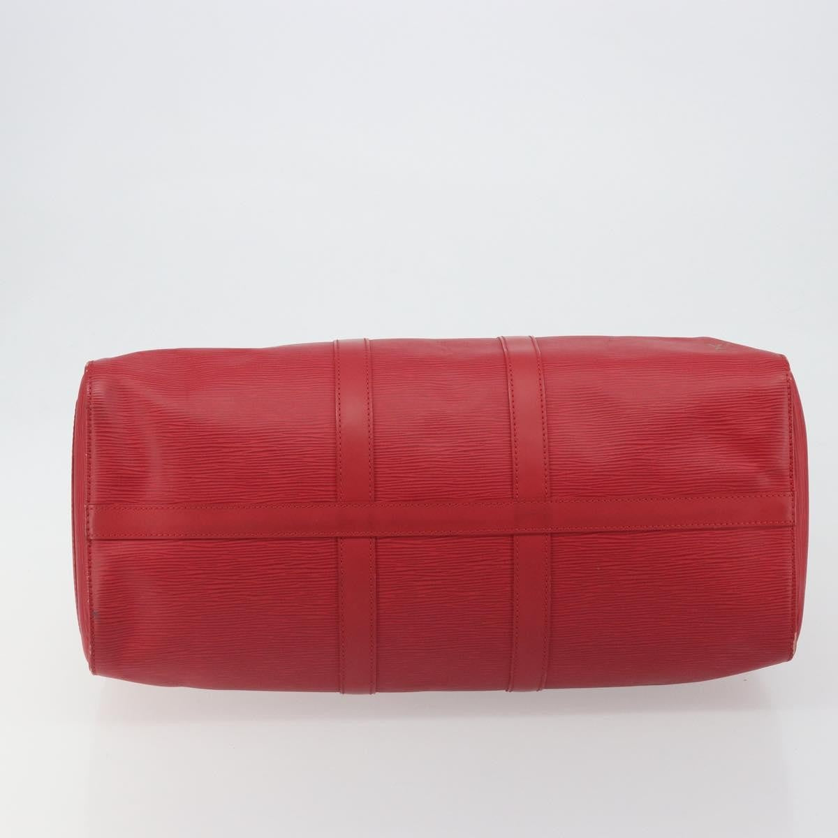 Louis Vuitton Keepall Epi Leather Red Leather Travel Bag Bag (Pre-Owned)