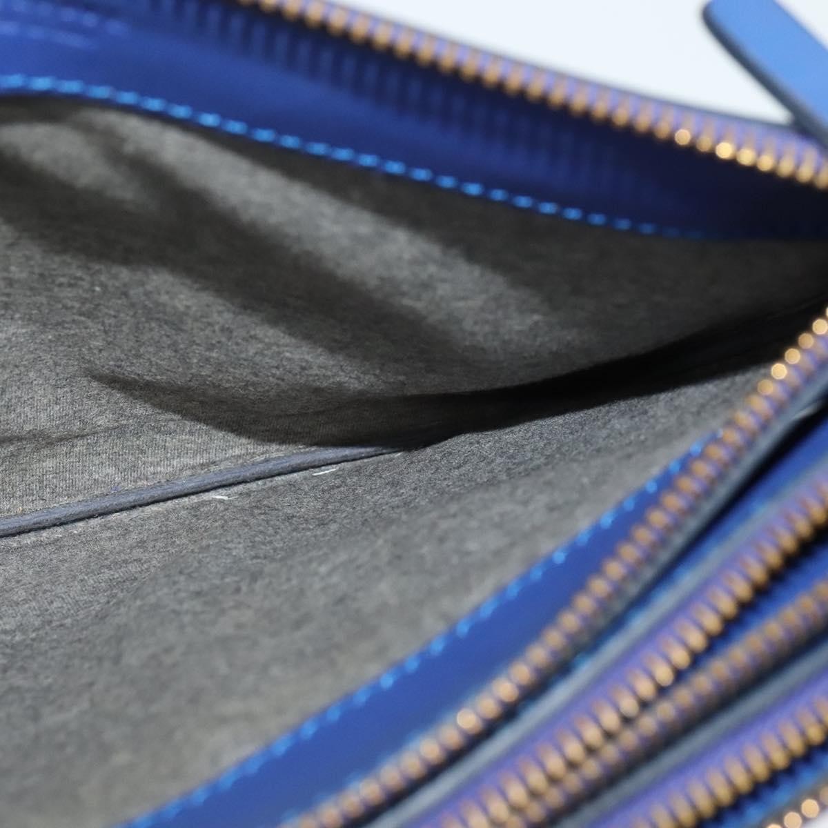 Celine Trio Leather Blue Leather Shoulder Bag Bag (Pre-Owned)