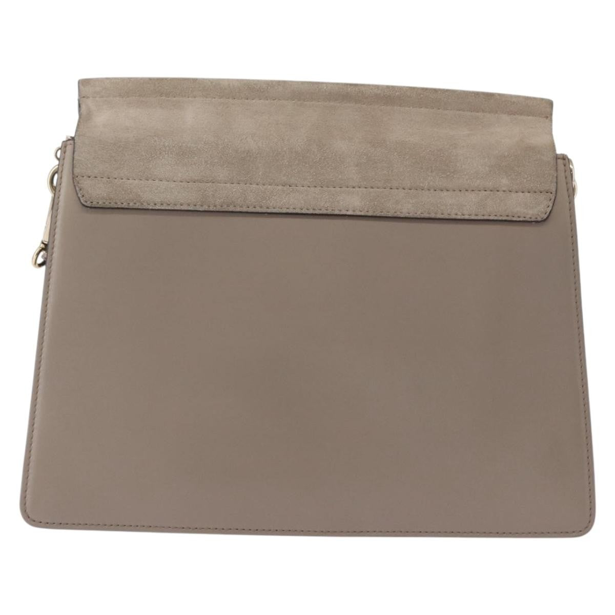 Chloe Faye Leather And Suede Beige Suede Shoulder Bag Bag (Pre-Owned)