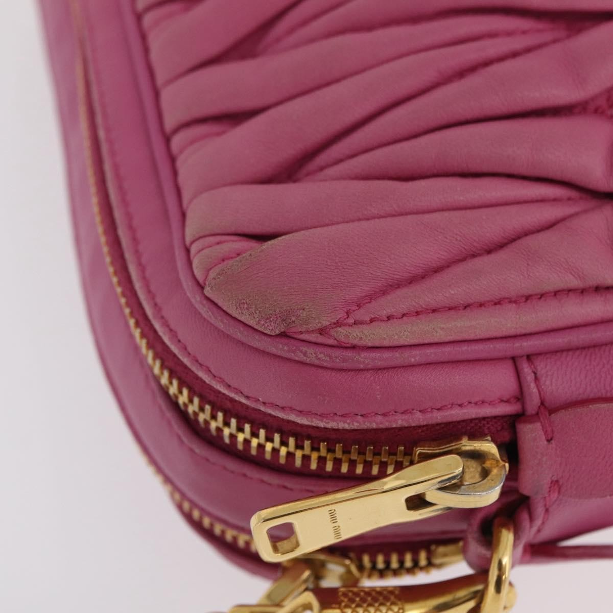 Miu Miu Tech Matelasse Leather Pink Leather Crossbody Bag Bag (Pre-Owned)