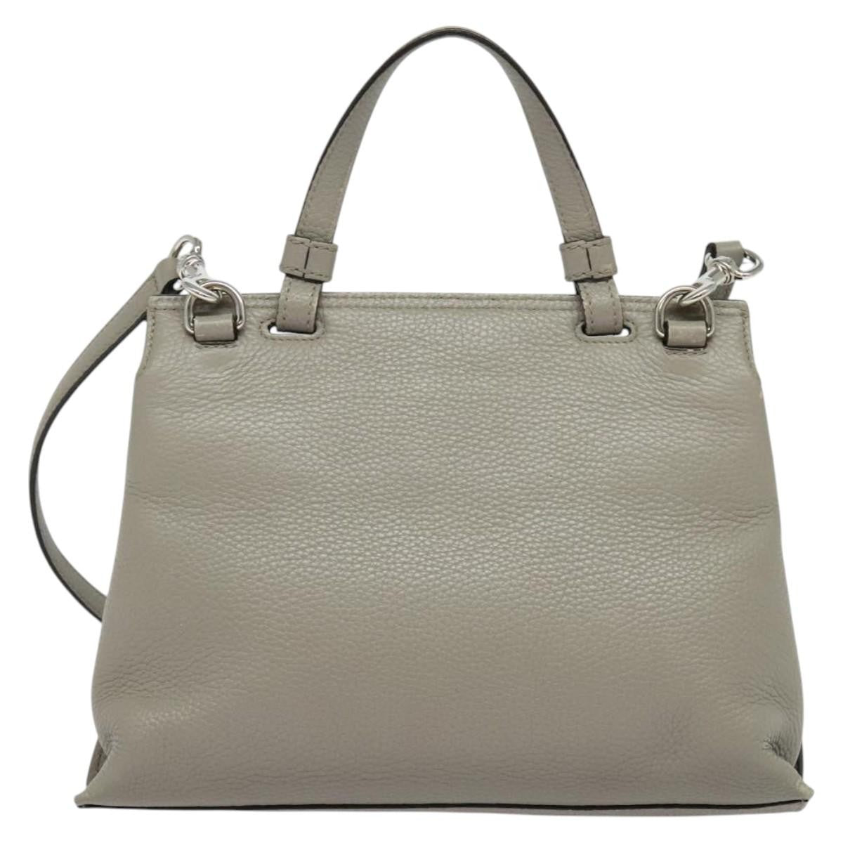 Gucci Bamboo Daily Top Handle Leather Gray Leather Shoulder Bag Bag (Pre-Owned)