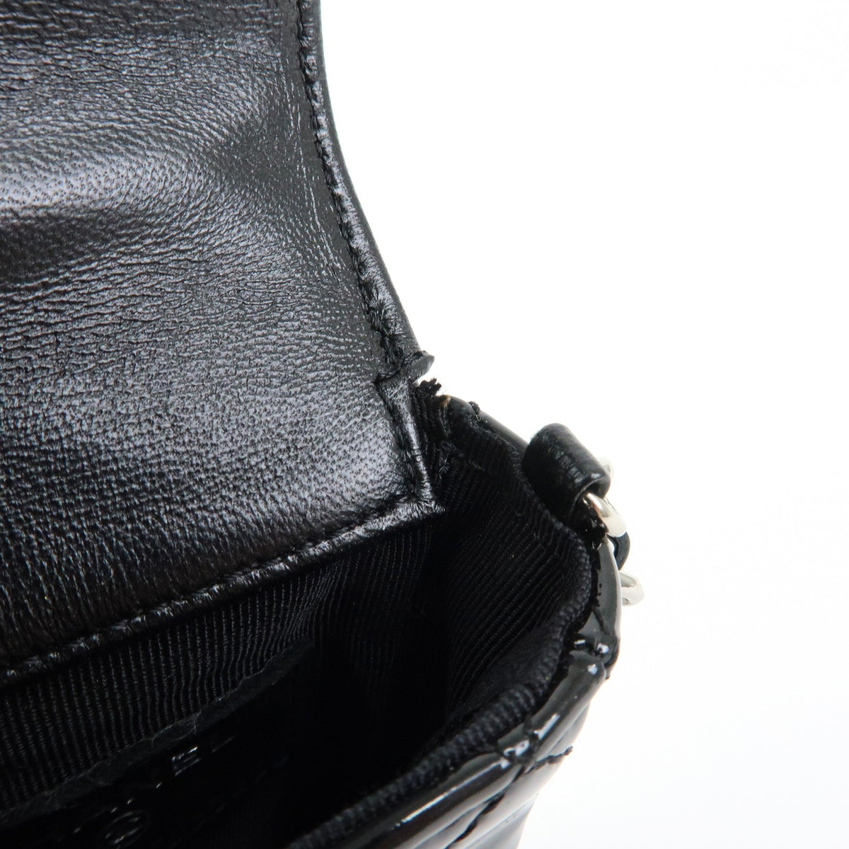 Chanel Cc Chain Phone Holder Quilted Patent Black Patent_Leather Crossbody Bag Bag (Pre-Owned)