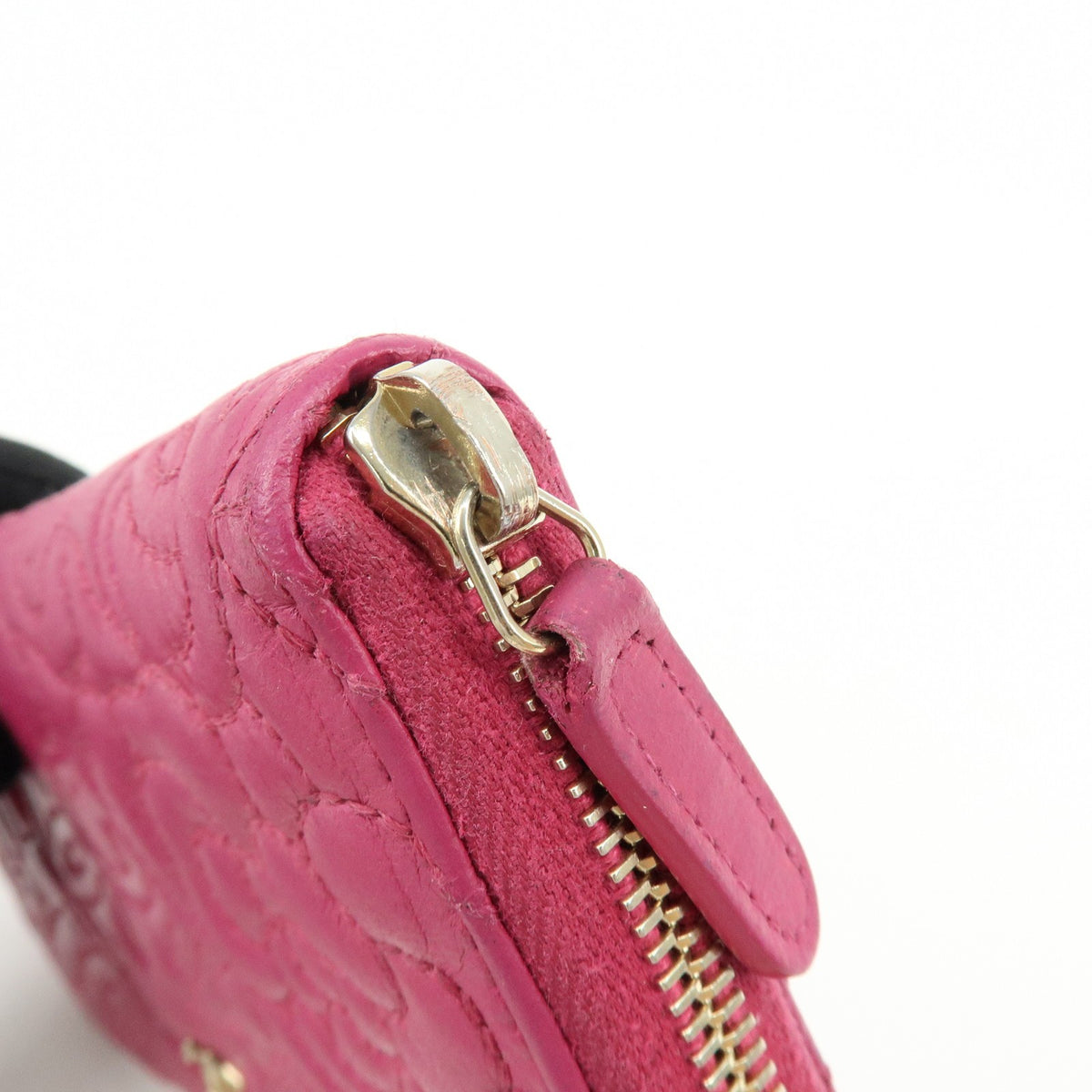 Chanel Zip Around Camellia Patent Pink Calfskin Wallets Accessory (Pre-Owned)