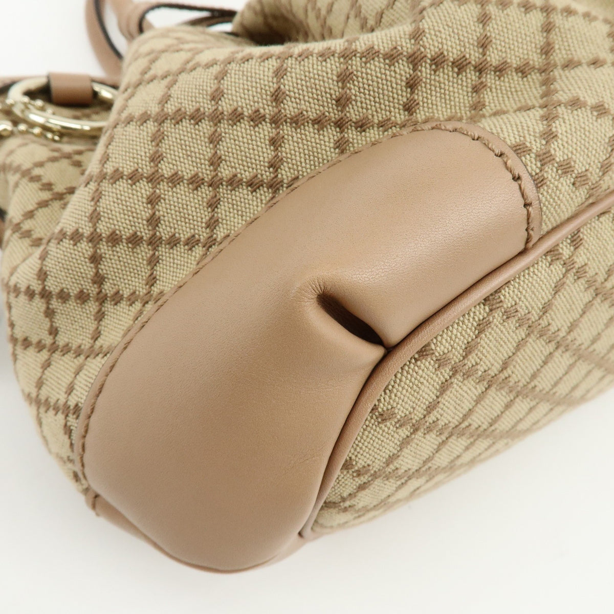Gucci Sukey Diamante Canvas With Leather Beige Canvas Tote Bag Bag (Pre-Owned)