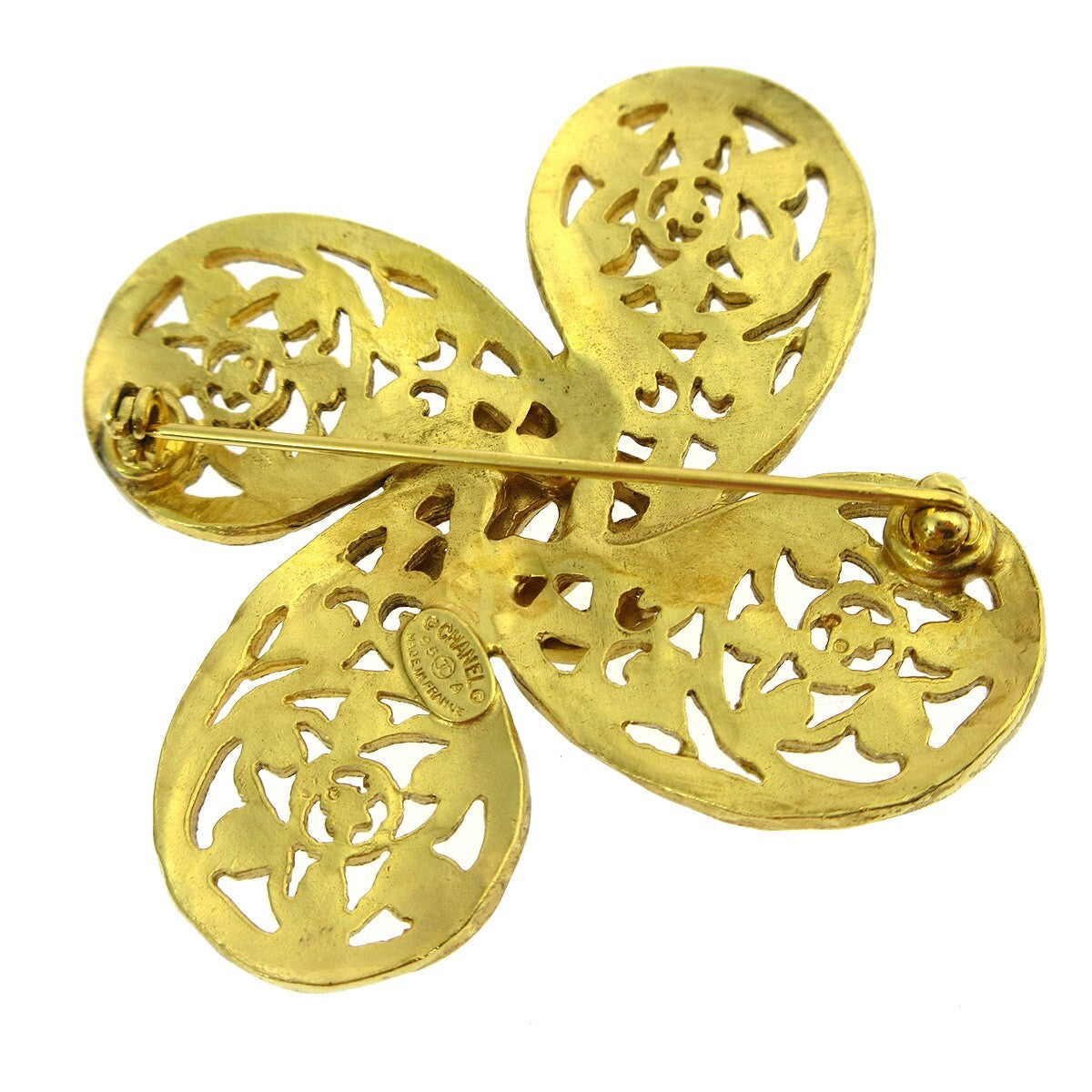 Chanel Logo Cc Gold-Plated Gold Gold_Plated Brooch Jewelry (Pre-Owned)