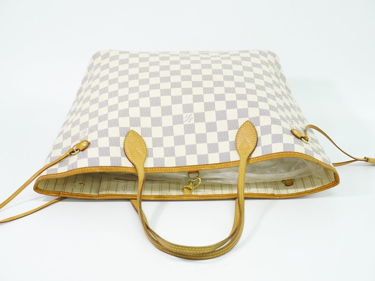 Louis Vuitton Neverfull Damier White Canvas Tote Bag Bag (Pre-Owned)