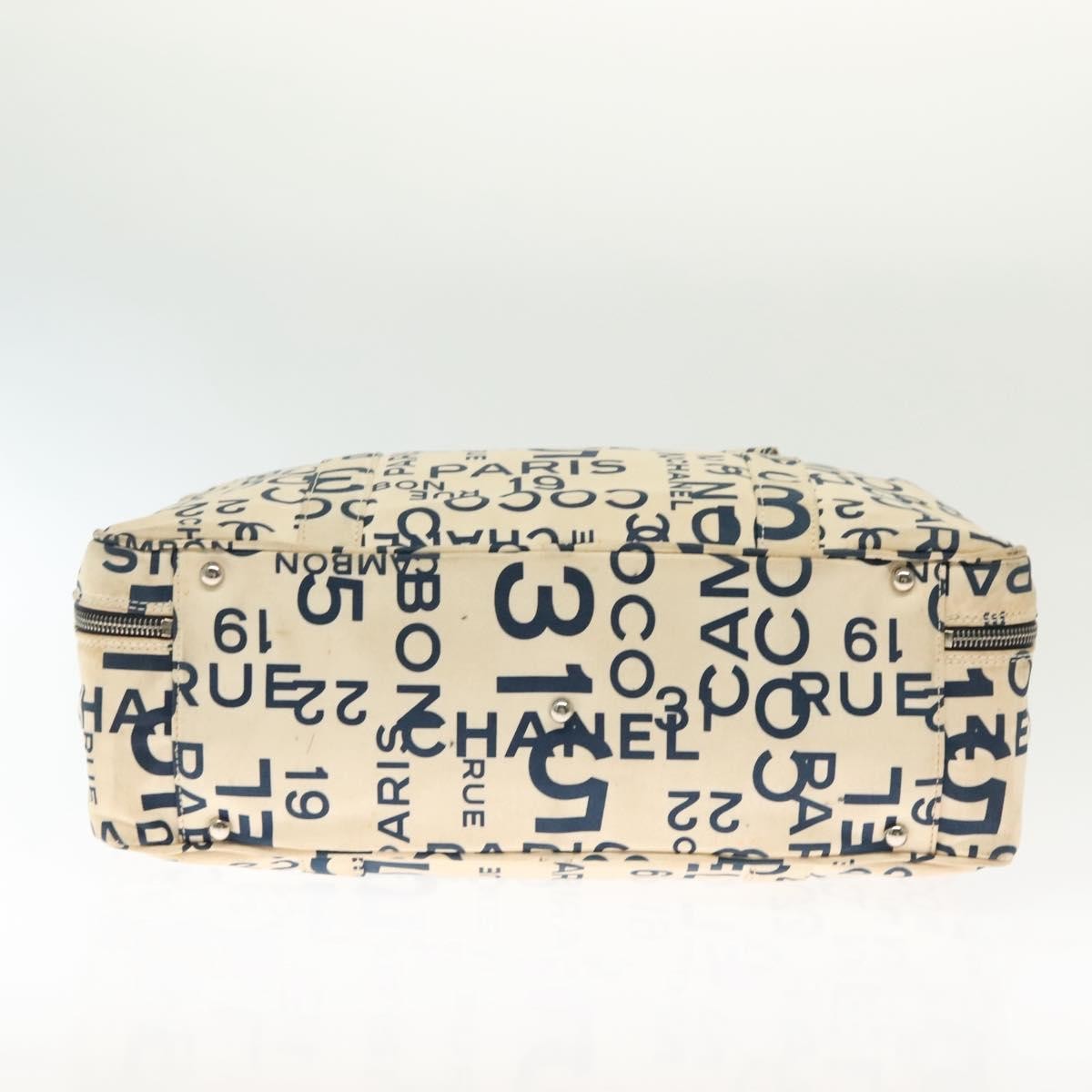 Chanel Cambon Canvas White Canvas Bag (Pre-Owned)