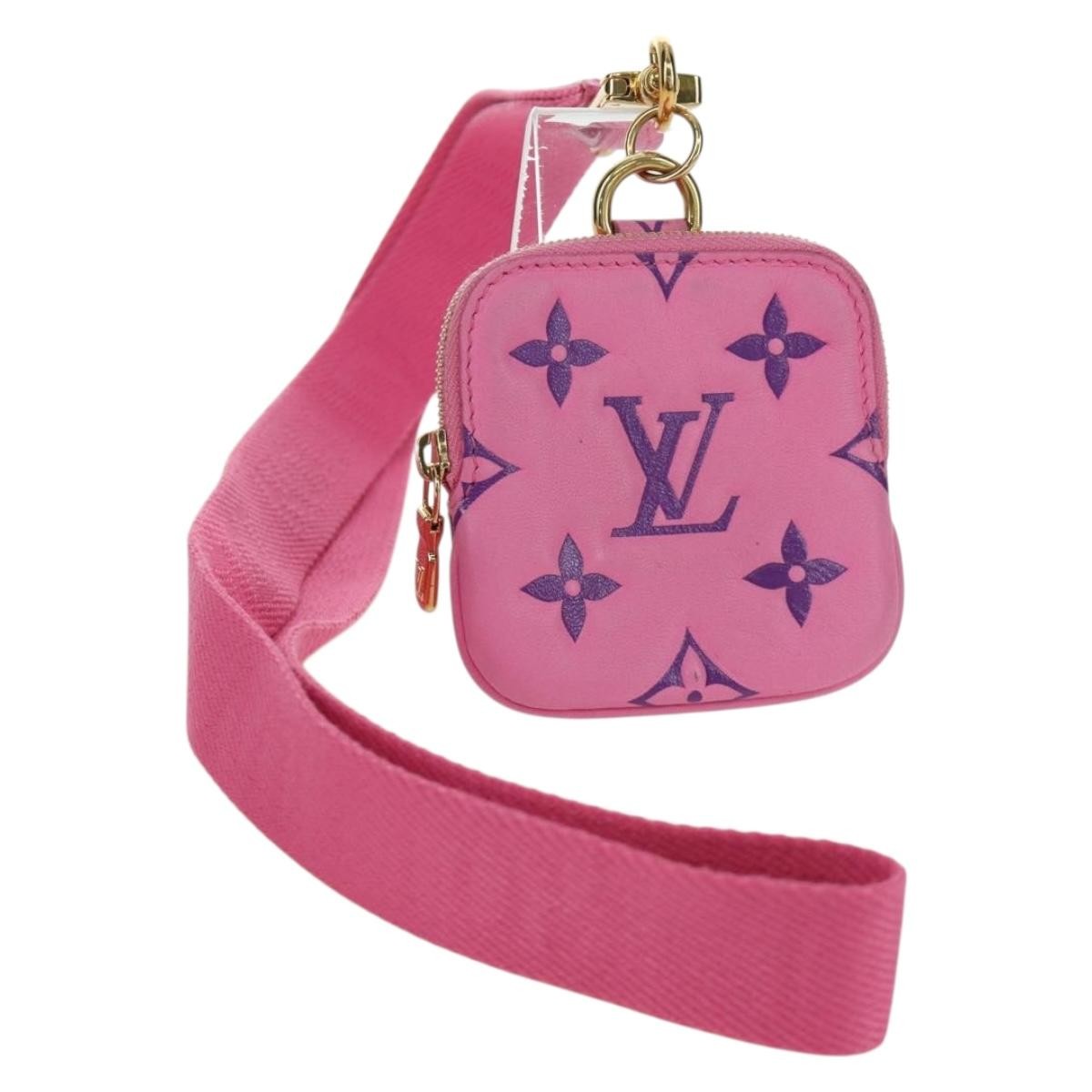 Louis Vuitton Lanyard Multipochette Coin Case Monogram Empreinte Pink Canvas Wallets Accessory (Pre-Owned)
