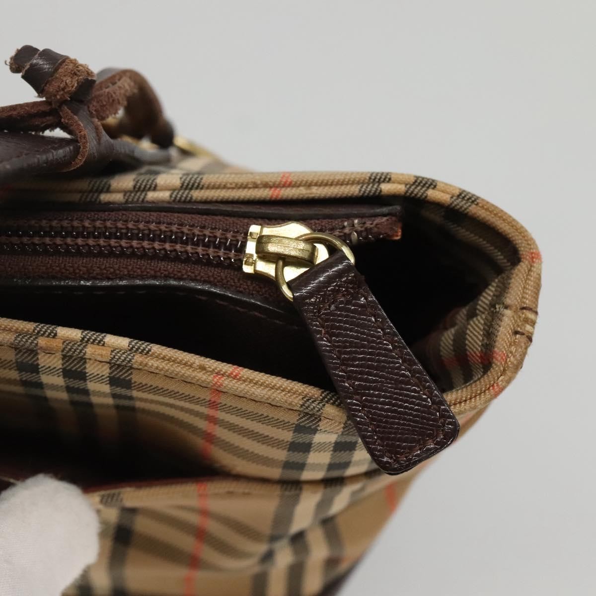 Burberry Nova Check Tote Canvas Check Pattern Beige Canvas Handbag (Pre-Owned)
