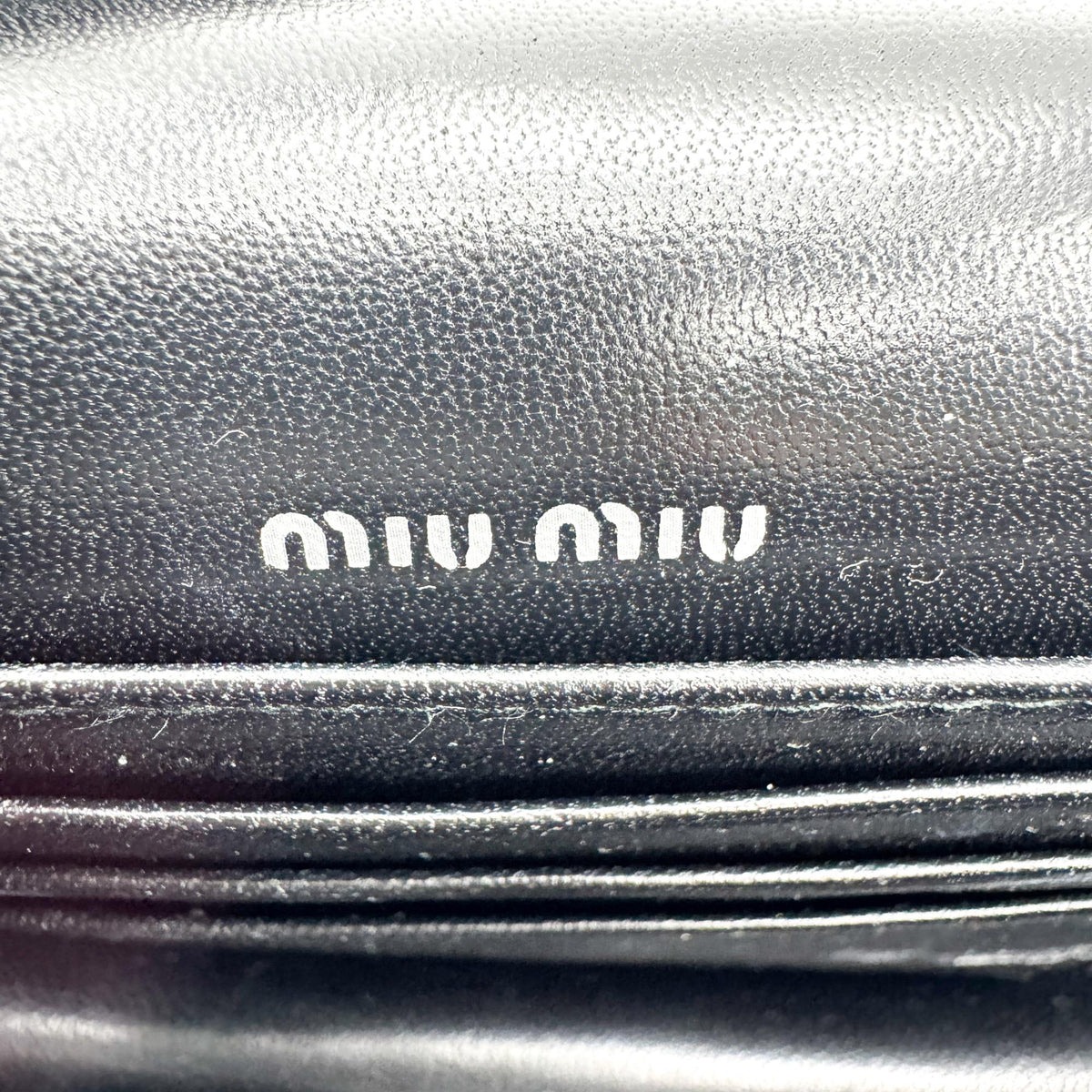 Miu Miu My Logo Chain Patent Black Patent_Leather Crossbody Bag Bag (Pre-Owned)