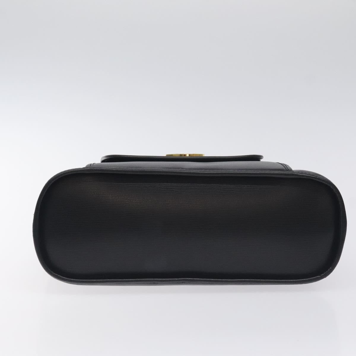 Celine Circle Logo Leather Black Leather Bag (Pre-Owned)