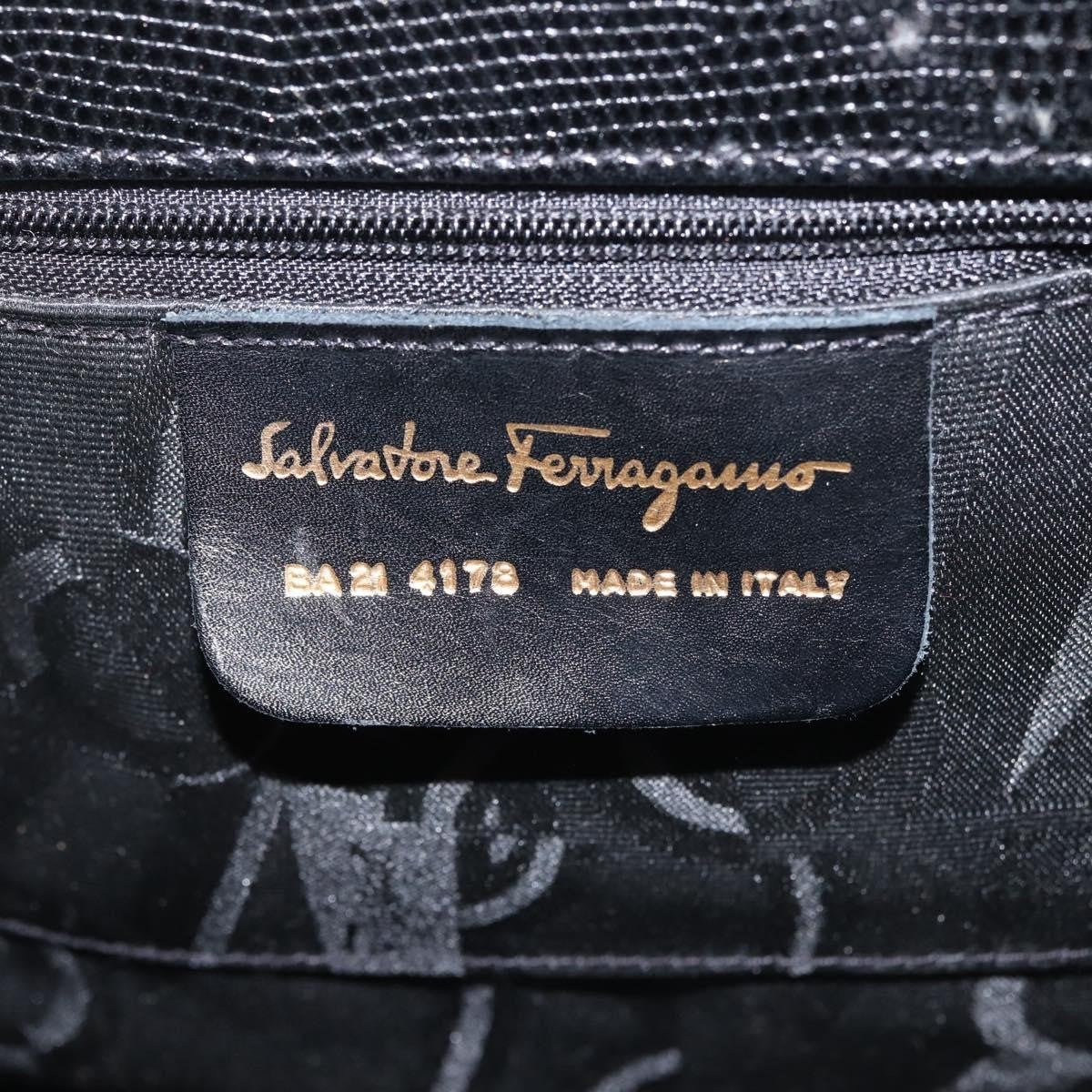 Salvatore Ferragamo Convertible Vara Bow Tote Leather Black Leather Bag (Pre-Owned)