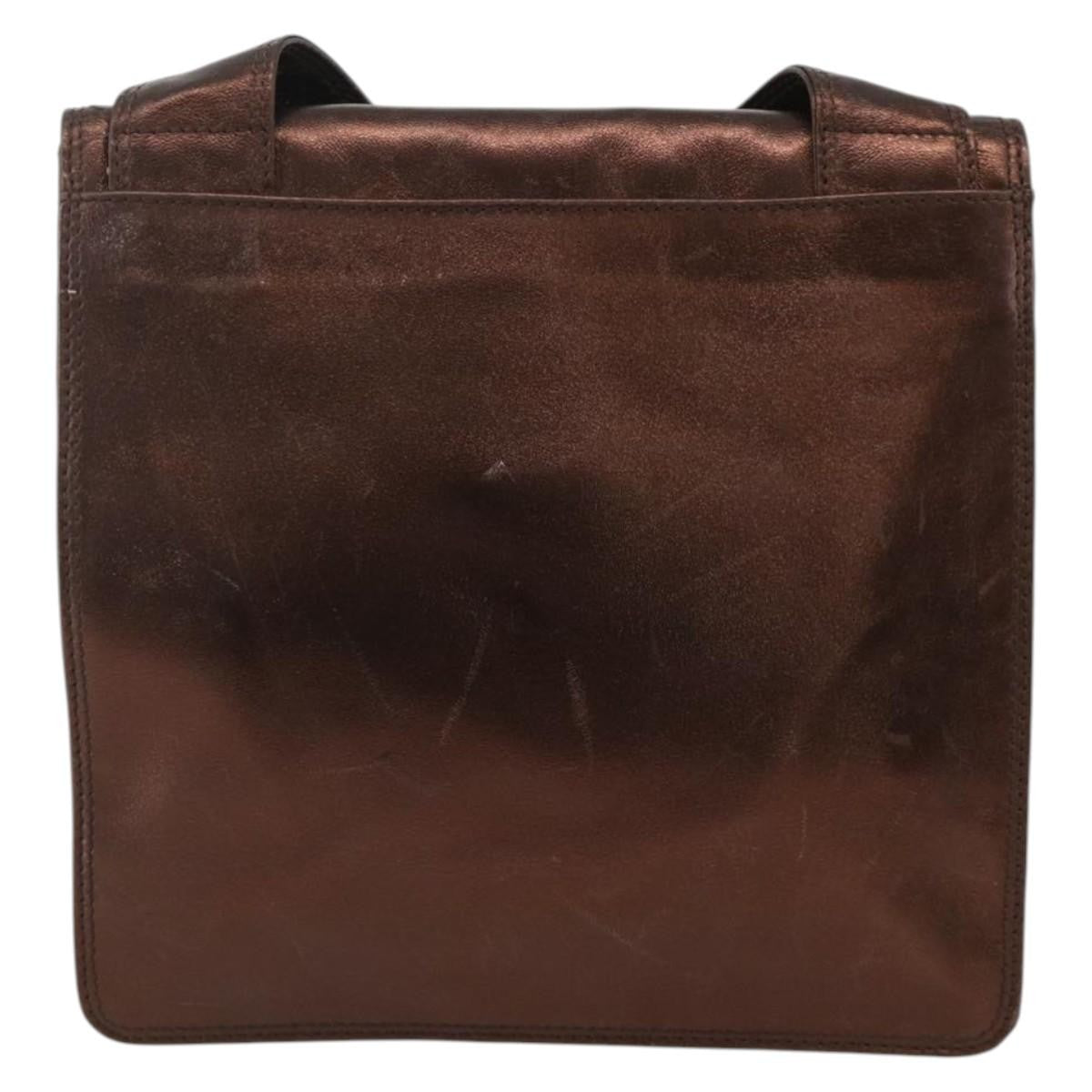 Chanel Vintage Logo Flap Messenger Leather Brown Leather Shoulder Bag Bag (Pre-Owned)