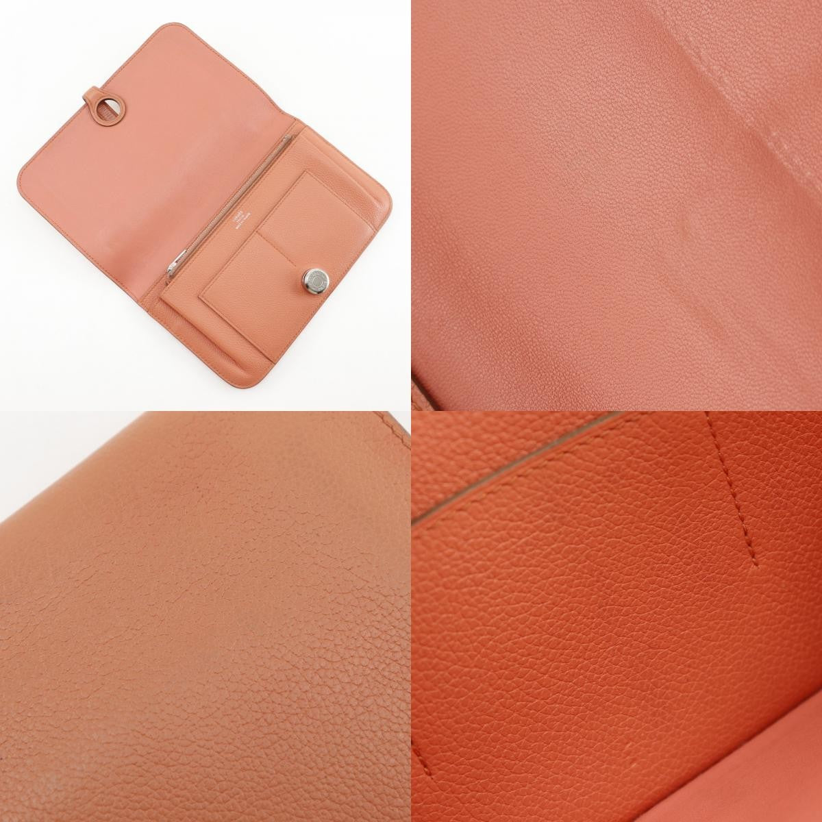 Hermes Dogon Duo Combined Leather Pink Leather Wallets Accessory (Pre-Owned)