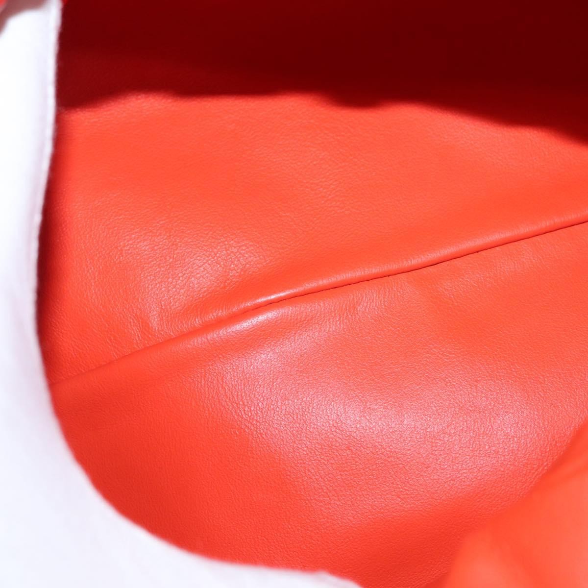 Bottega Veneta The Chain Leather Orange Leather Clutche & Pouche Bag (Pre-Owned)