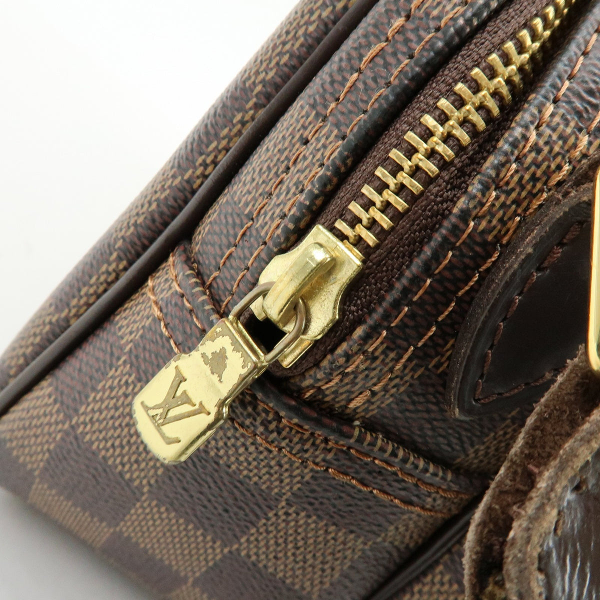 Louis Vuitton Reporter Damier Brown Canvas Shoulder Bag Bag (Pre-Owned)
