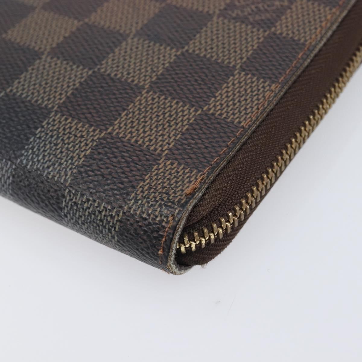 Louis Vuitton Zippy Organizer Damier Brown Canvas Wallets Accessory (Pre-Owned)