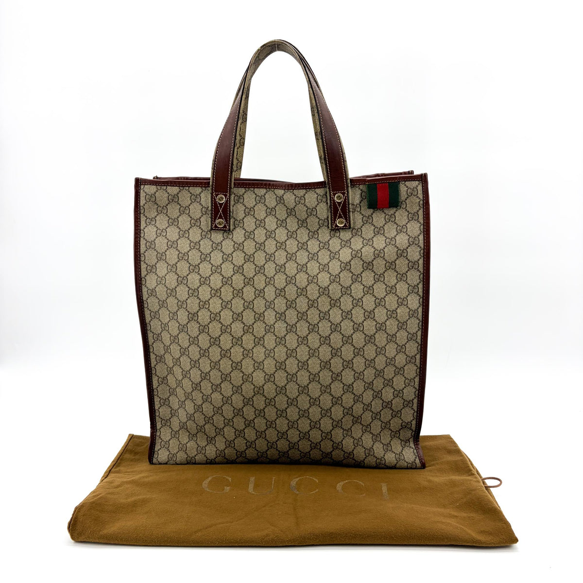 Gucci Ophidia Shopping Gg Coated Canvas Brown Canvas Tote Bag Bag (Pre-Owned)