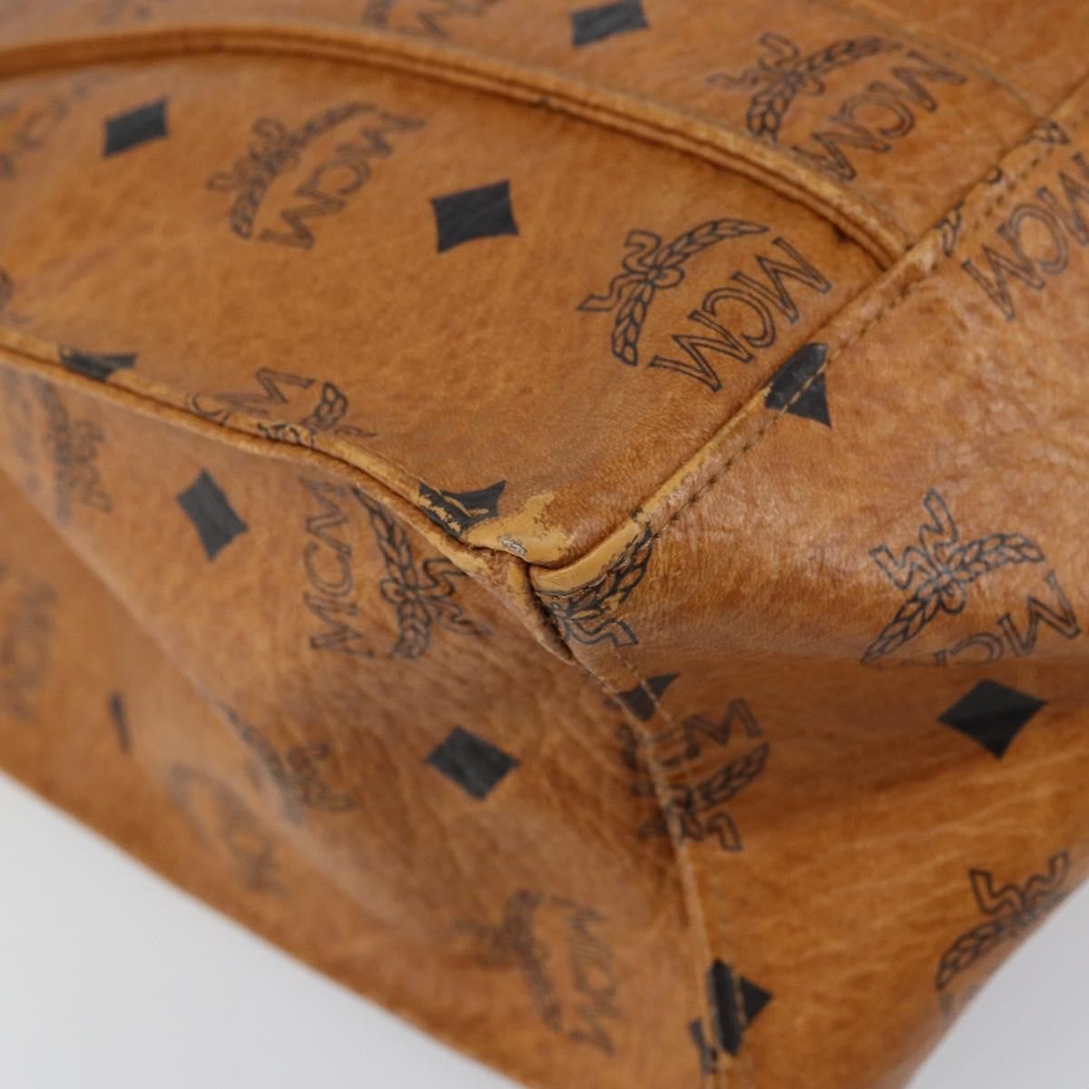MCM Vintage Visetos Canvas Brown Canvas Tote Bag Bag (Pre-Owned)