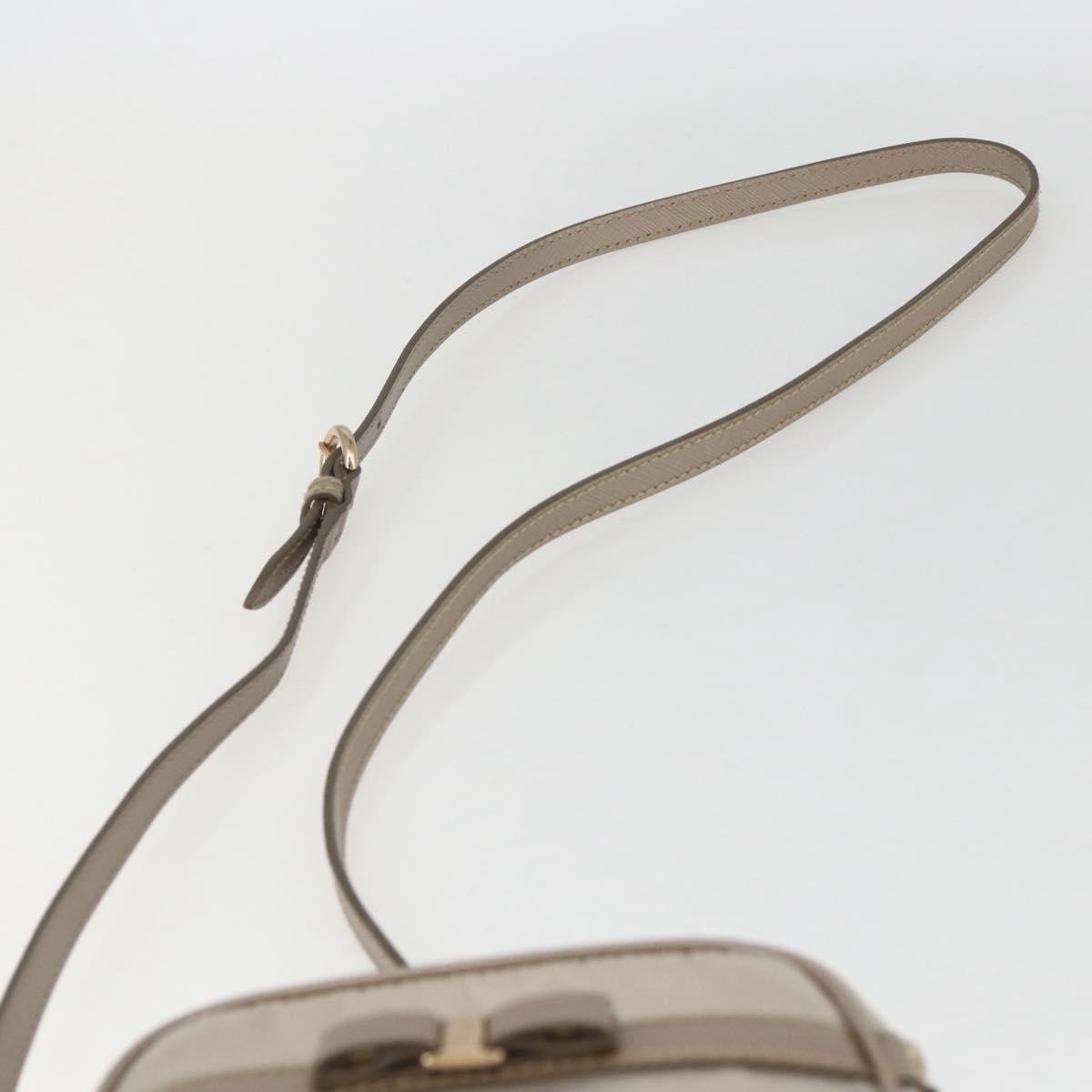 Salvatore Ferragamo Vala Nylon Beige Nylon Shoulder Bag Bag (Pre-Owned)