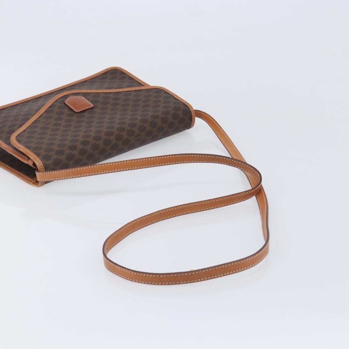 Celine Macadam Shoulder Canvas Brown Canvas Crossbody Bag Bag (Pre-Owned)