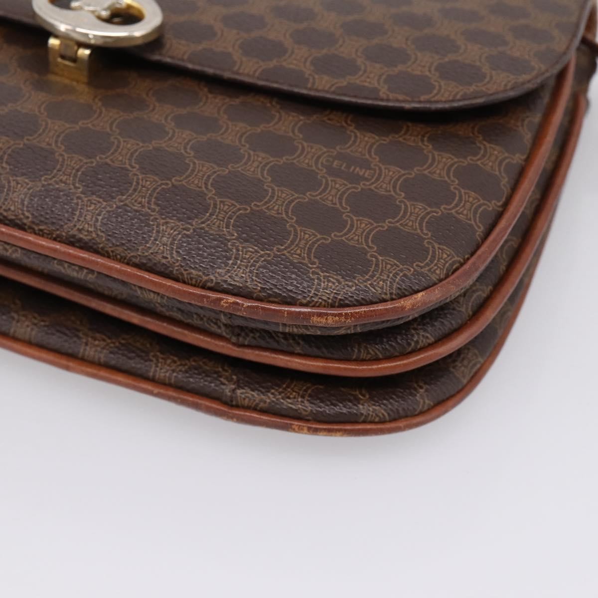 Celine Vintage Macadam Canvas And Leather Brown Pvc Shoulder Bag Bag (Pre-Owned)
