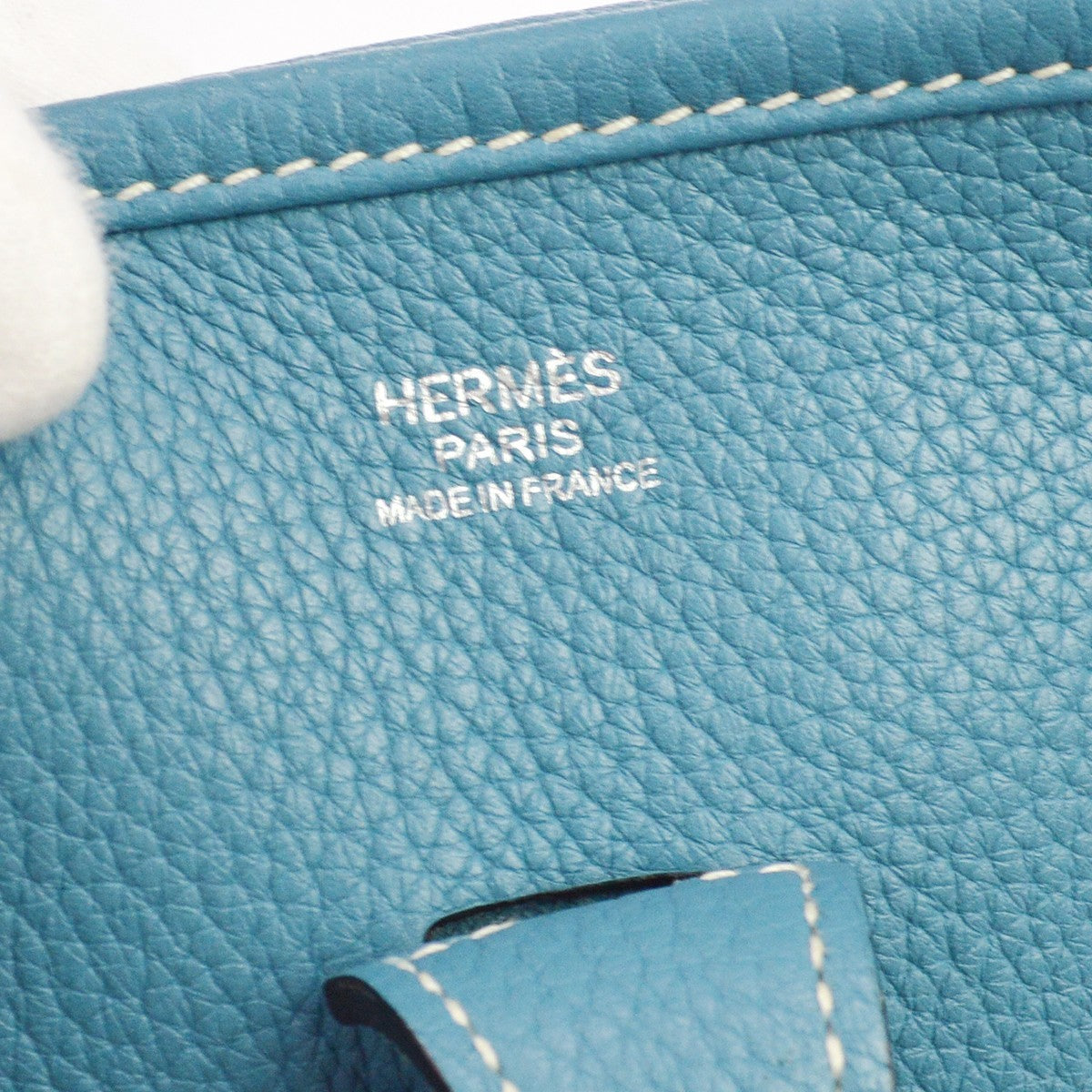 Hermes Evelyne Bag Gen Iii Clemence Blue Leather Shoulder Bag Bag (Pre-Owned)