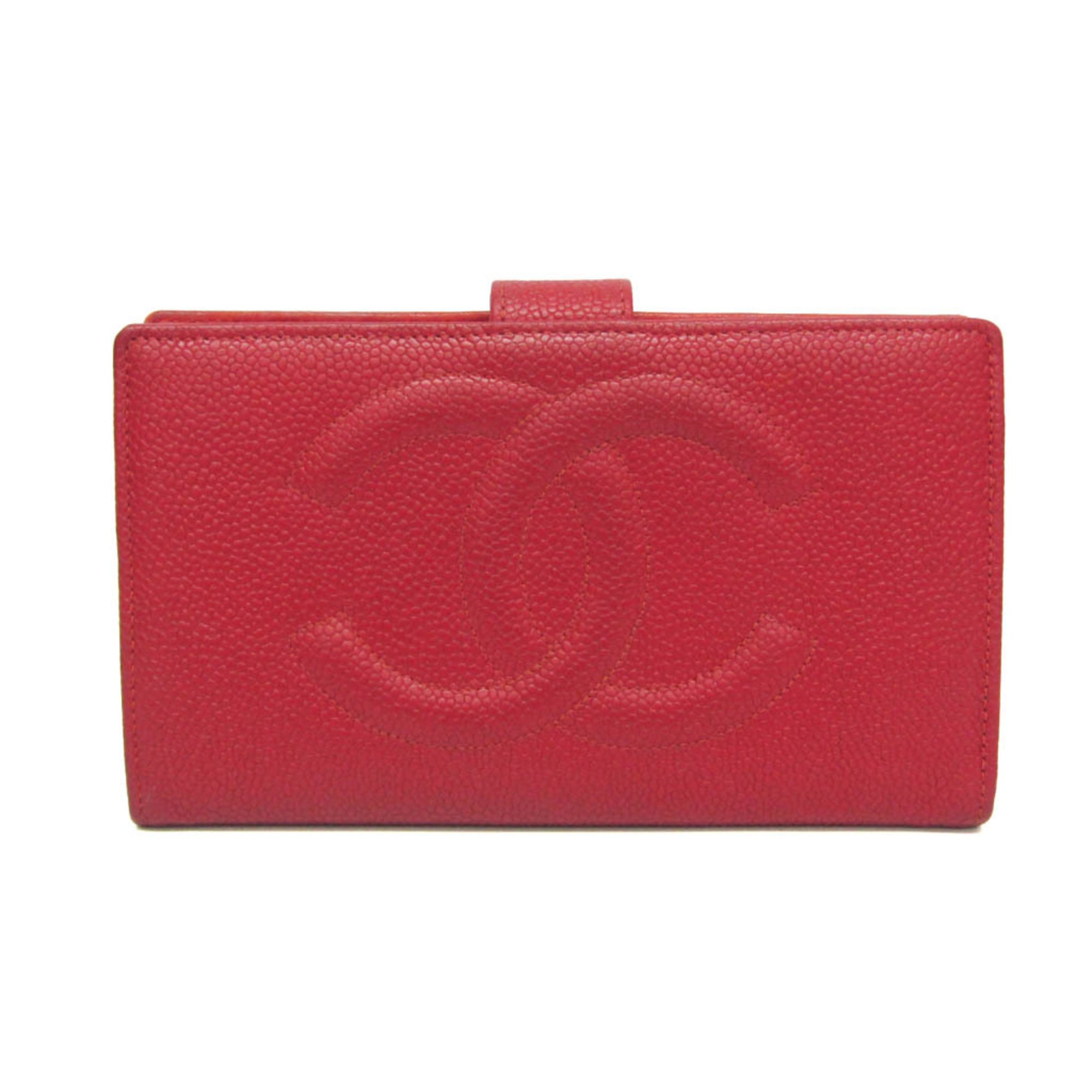 Chanel Timeless Cc French Calfskin Red Leather Wallets Accessory (Pre-Owned)