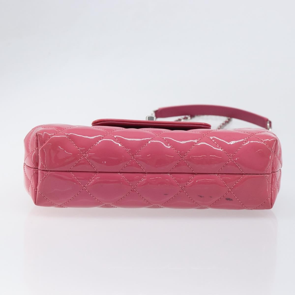 Chanel Mademoiselle Lock Chain Quilted Patent Pink Patent_Leather Shoulder Bag Bag (Pre-Owned)