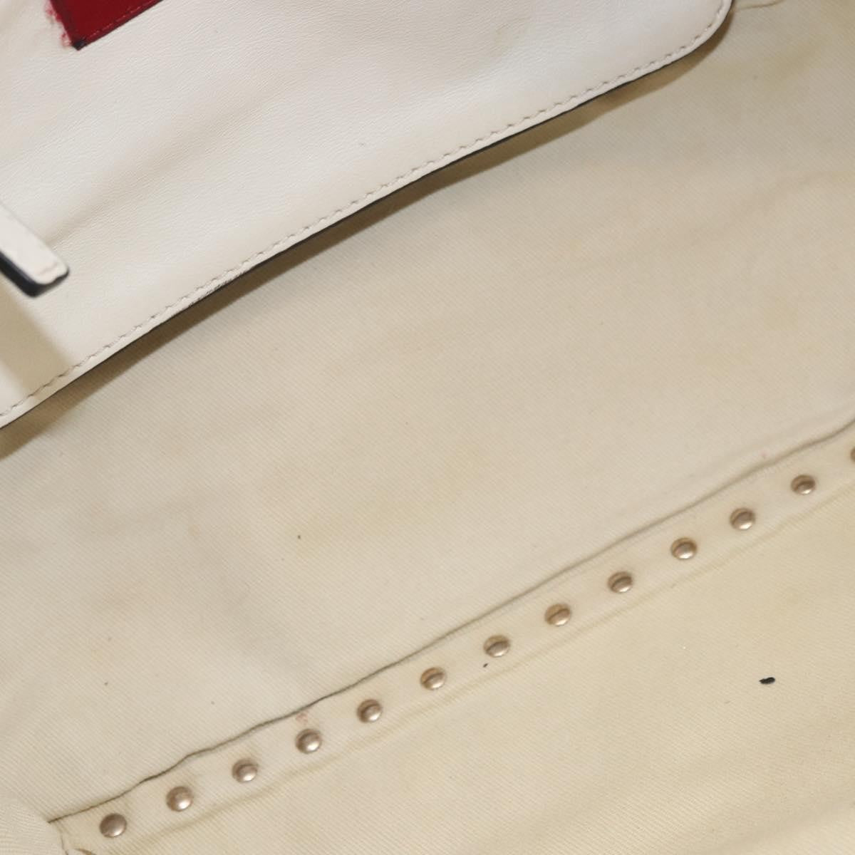 Valentino Garavani Rockstud Tote Soft Leather White Leather Tote Bag Bag (Pre-Owned)