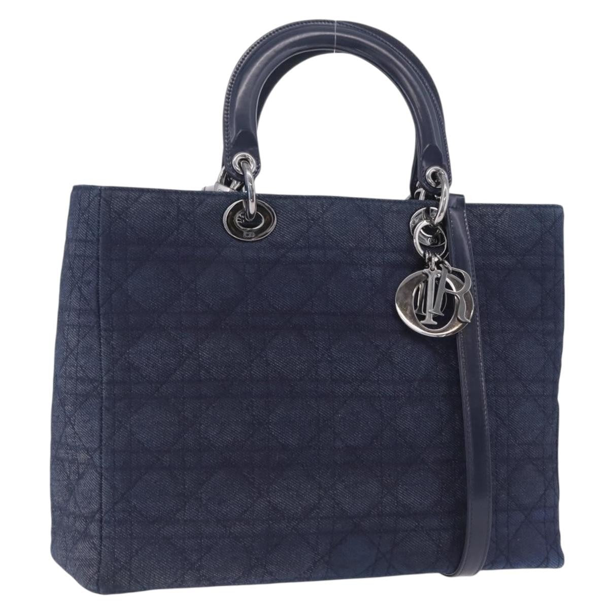 Christian Dior Lady Dior Denim Blue Denim_Jeans Handbag (Pre-Owned)