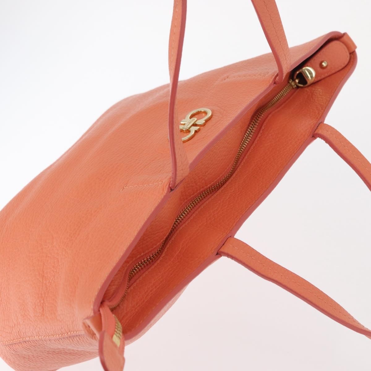 Salvatore Ferragamo Gancini Leather Pink Leather Handbag (Pre-Owned)