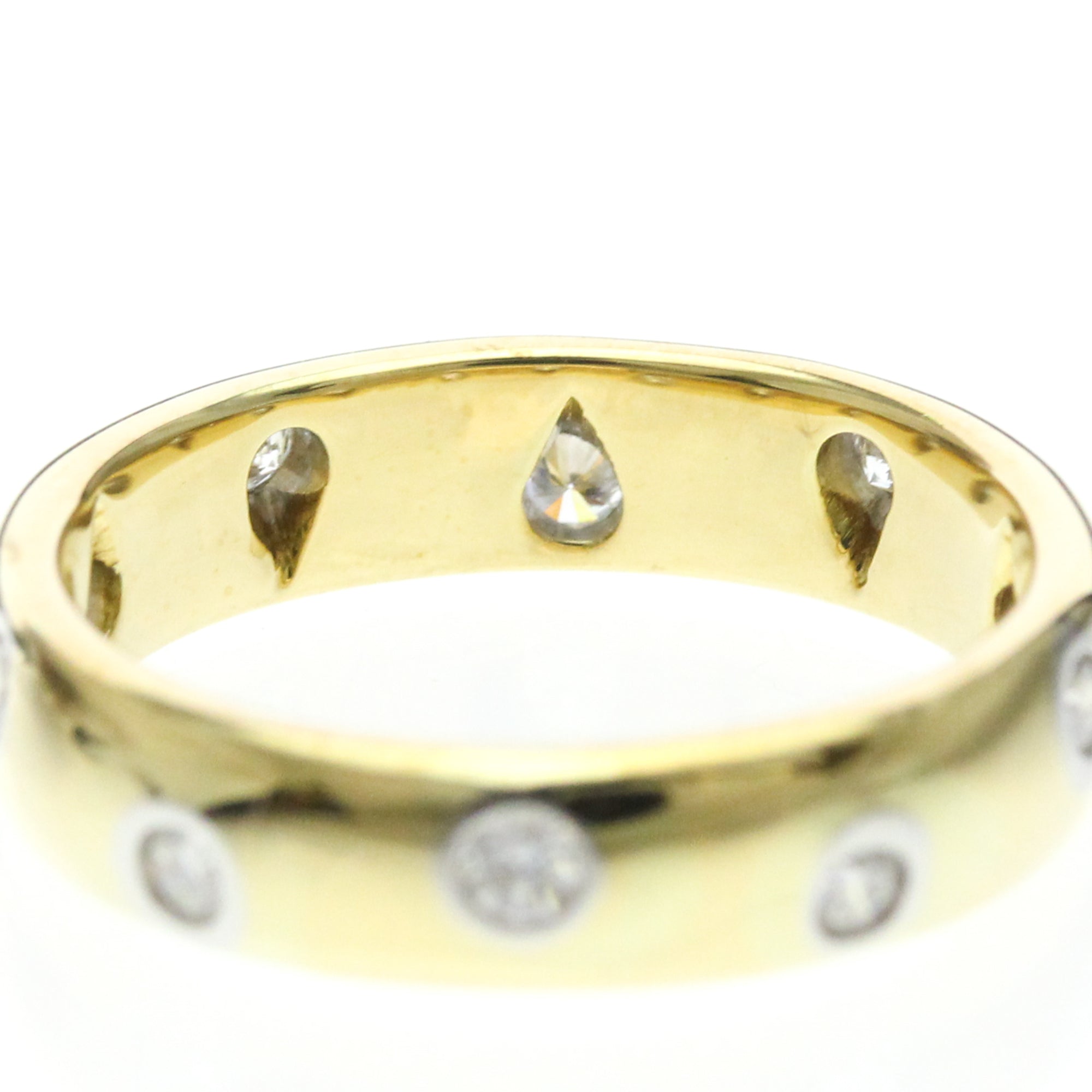 Tiffany & Co. Dots Platinum And Yellow Gold (18K) With Diamond Gold Yellow_Gold Ring Jewelry (Pre-Owned)