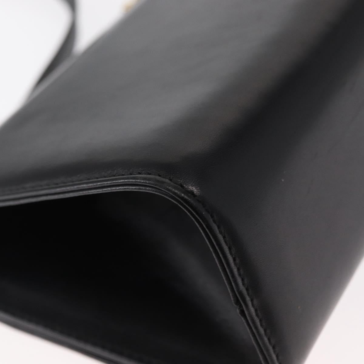 Salvatore Ferragamo Gancini Flap Leather Black Leather Shoulder Bag Bag (Pre-Owned)