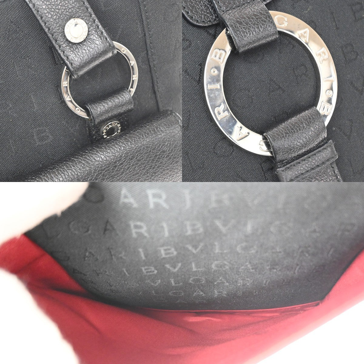Bvlgari Vintage Canvas Black Canvas Tote Bag Bag (Pre-Owned)