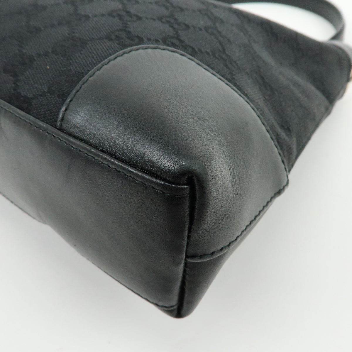 Gucci Gucci Gg Canvas North-South Tote Gg Canvas And Leather Black Canvas Tote Bag Bag (Pre-Owned)
