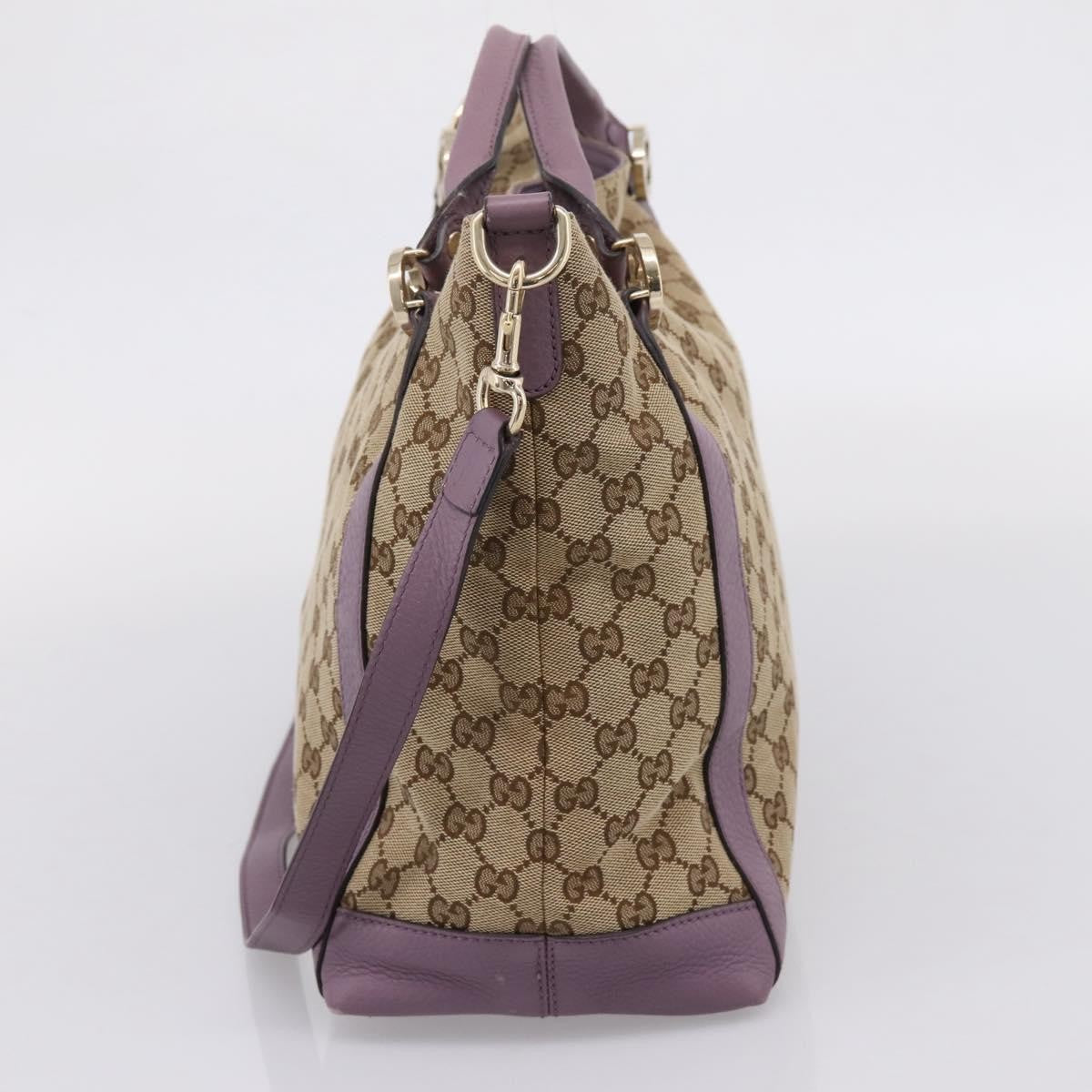 Gucci Shoulder Canvas Beige Canvas Shoulder Bag Bag (Pre-Owned)