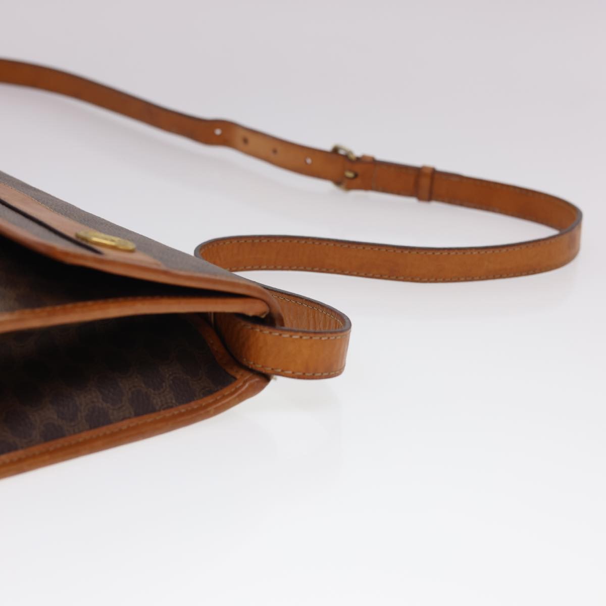 Celine Vintage Macadam Canvas And Leather Brown Canvas Shoulder Bag Bag (Pre-Owned)