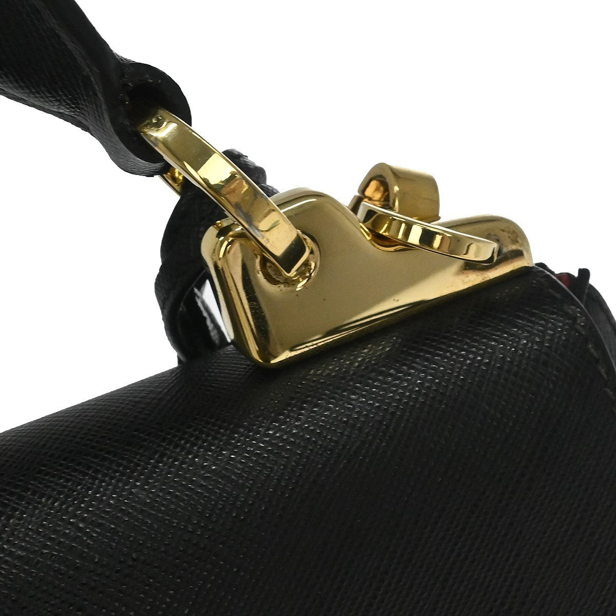 Prada Sidonie Saffiano Black Leather Handbag (Pre-Owned)