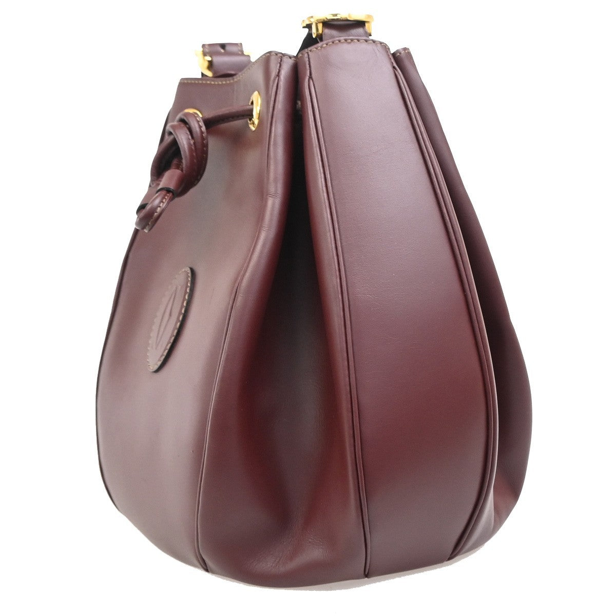 Cartier Must De Cartier Leather Burgundy Leather Shoulder Bag Bag (Pre-Owned)