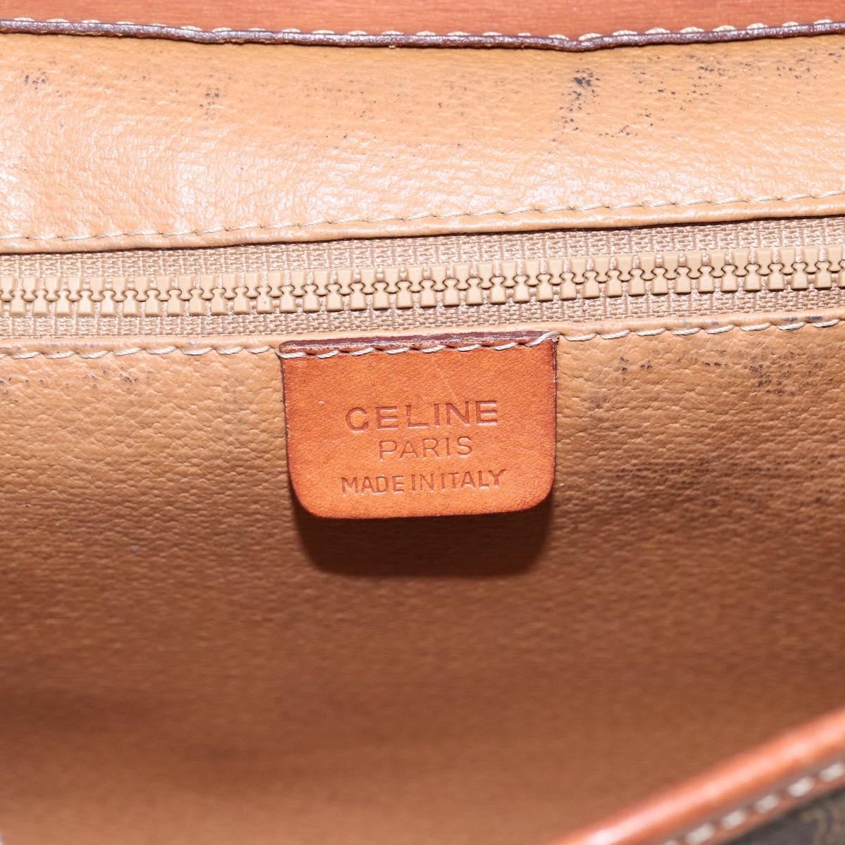 Celine Circle Logo Macadam Canvas And Leather Brown Canvas Clutche & Pouche Bag (Pre-Owned)