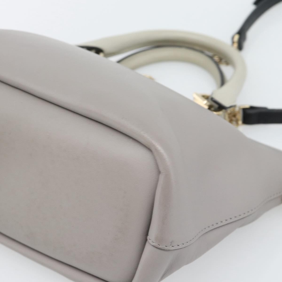 Chloe Bicolor Baylee Satchel Leather Gray Leather Handbag (Pre-Owned)