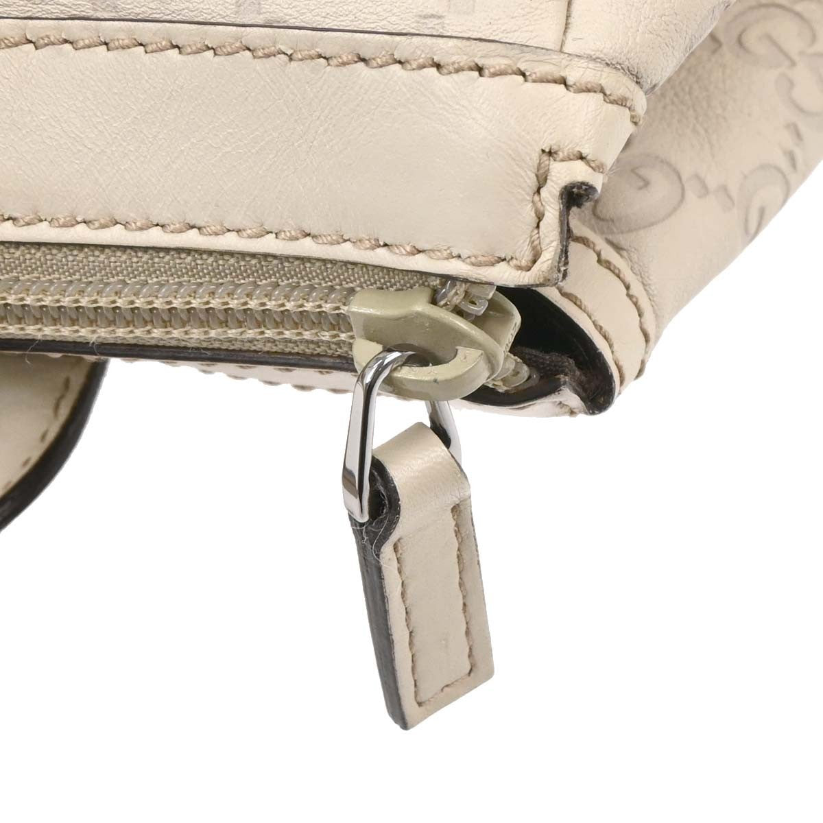 Gucci Princy Zip Tote Gg Canvas And Leather White Leather Tote Bag Bag (Pre-Owned)
