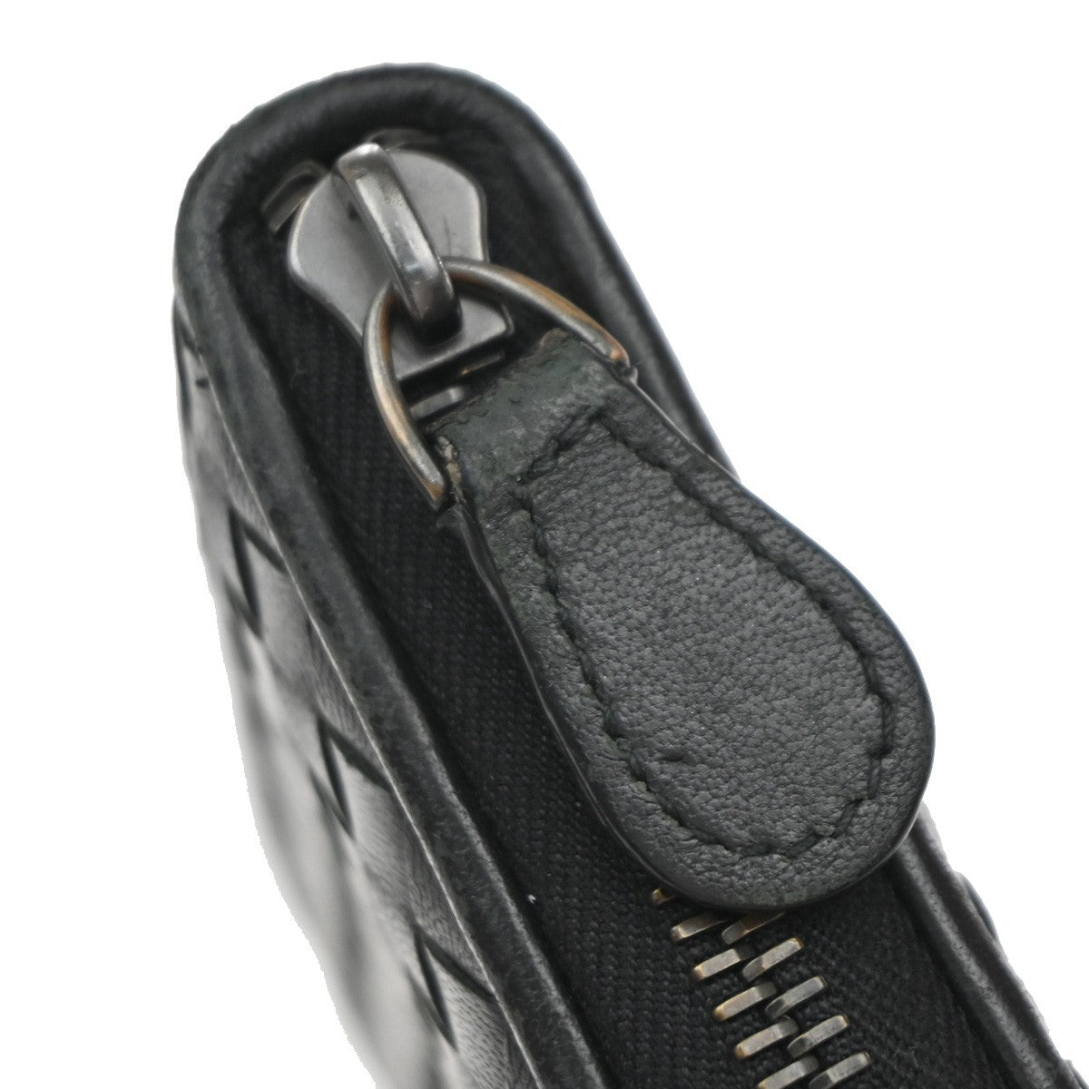 Bottega Veneta Intrecciato Long Zip Leather Black Leather Wallets Accessory (Pre-Owned)