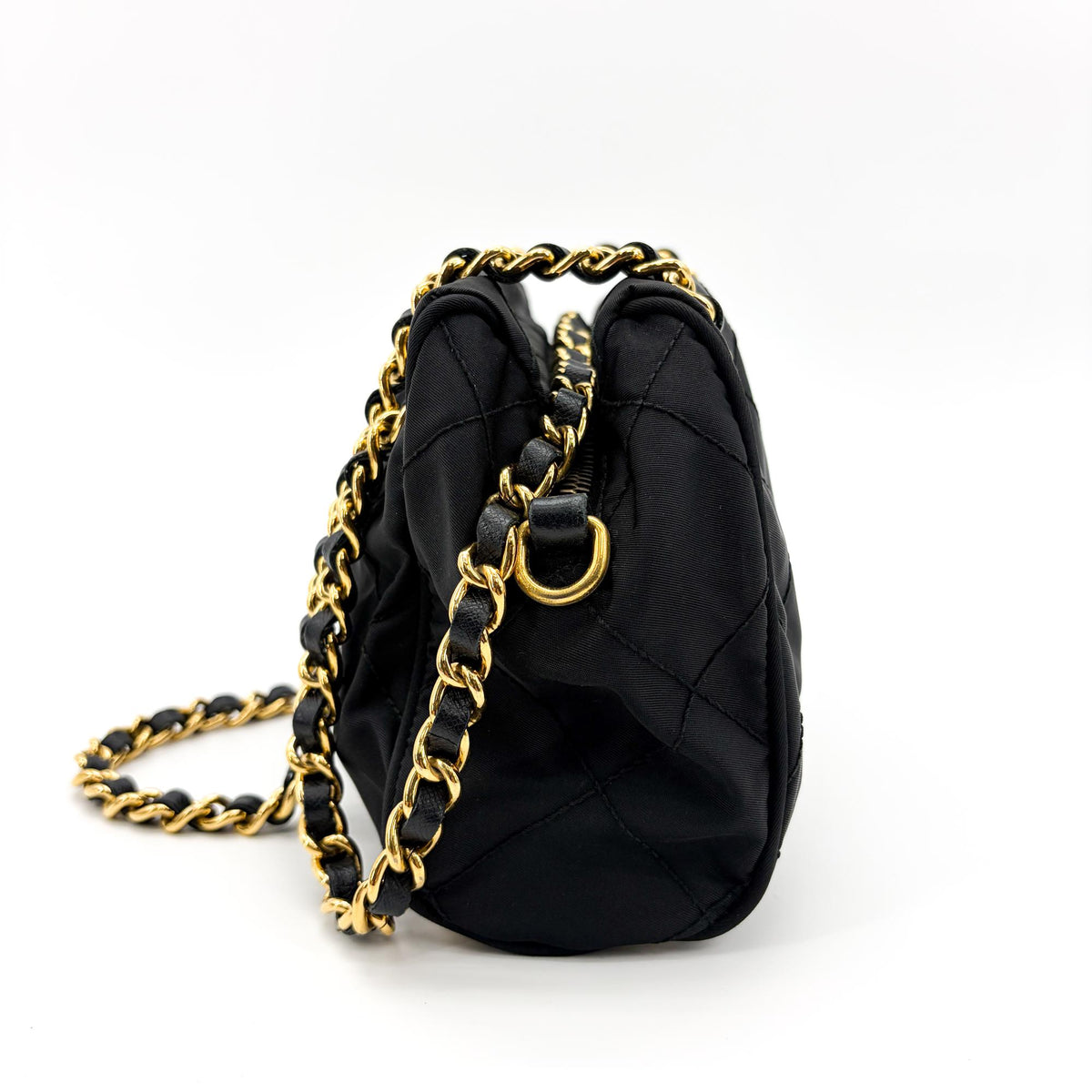 Prada Re-Edition 1995 Chain Quilted Re-Nylon Black Nylon Tote Bag Bag (Pre-Owned)