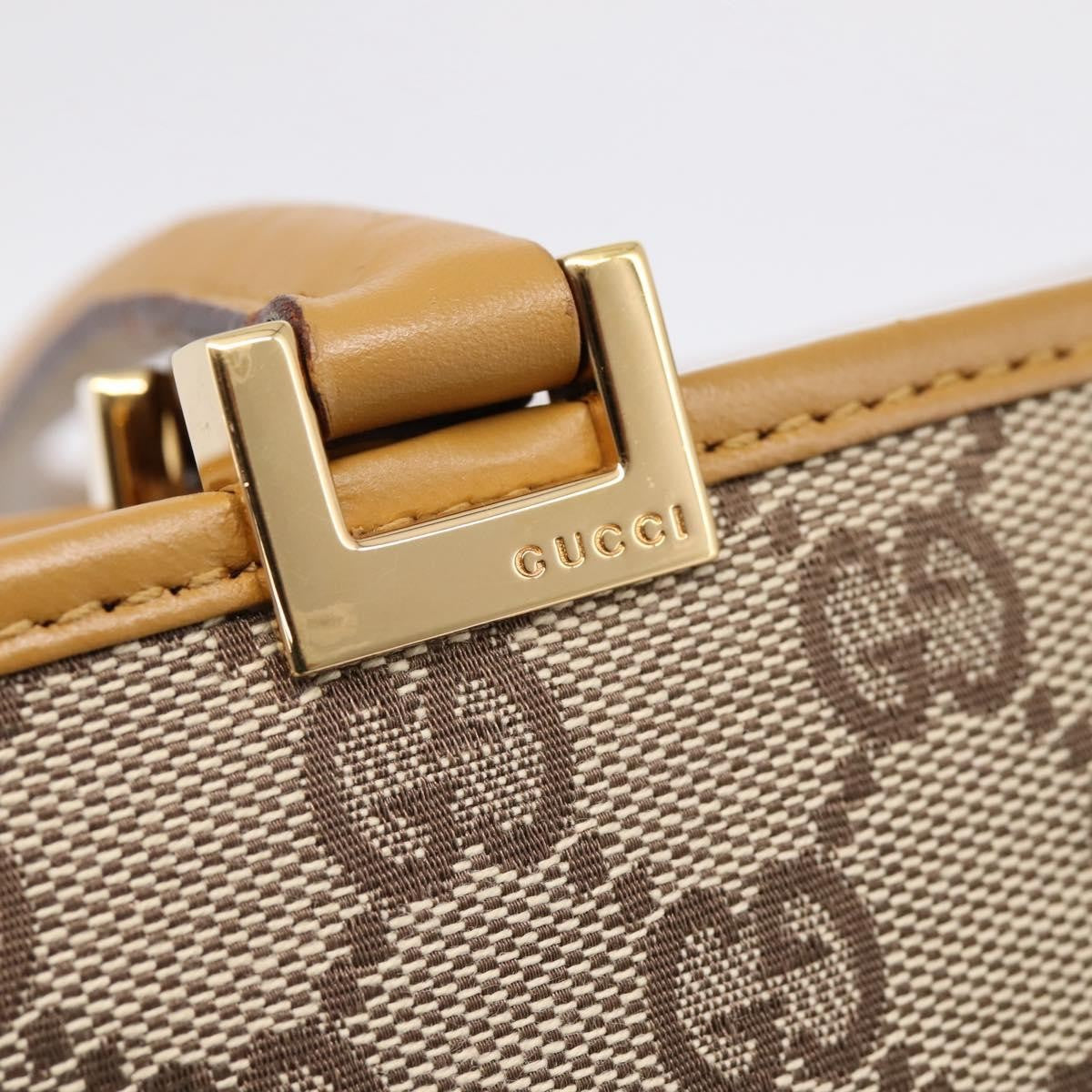 Gucci Jackie Gg Canvas Brown Canvas Tote Bag Bag (Pre-Owned)